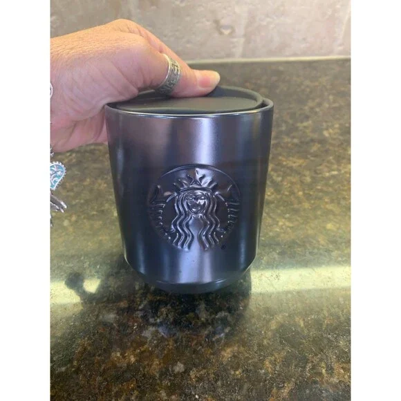 Starbucks 2020 Iridescent Blue Double Wall Short Tumbler 8 OZ - EUC - Picture 2 of 5